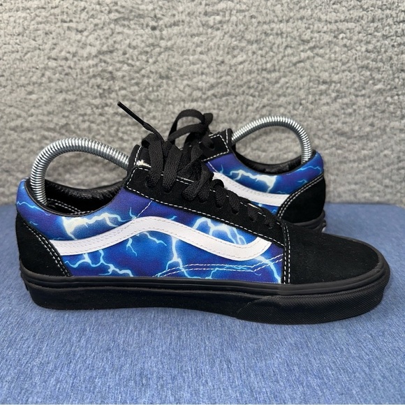 Vans Shoes Old Skool Lightning Mens 7 Womens 8.5 Blue Low Top Skater Sneakers - Picture 8 of 9